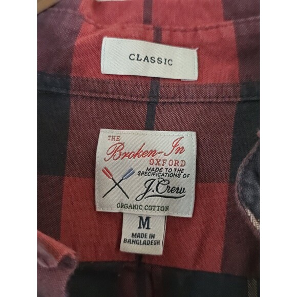 J Crew Broken-In Oxford Shirt Tartan  Mens Medium Classic Fit Plaid Button Down - Picture 2 of 11